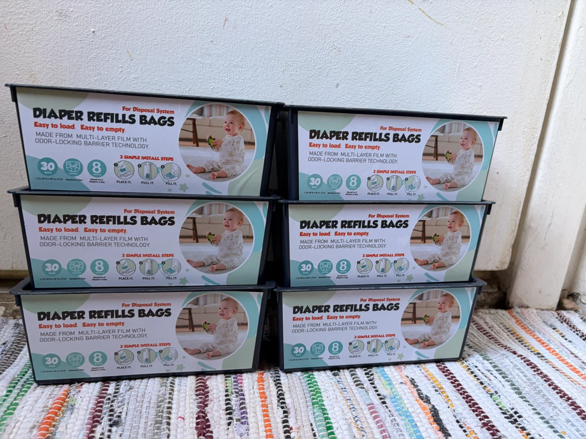 New 6 packs of diapers refill bags