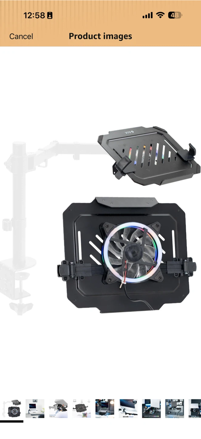 VIVO Universal Adjustable Laptop Notebook Tray with RGB Fan