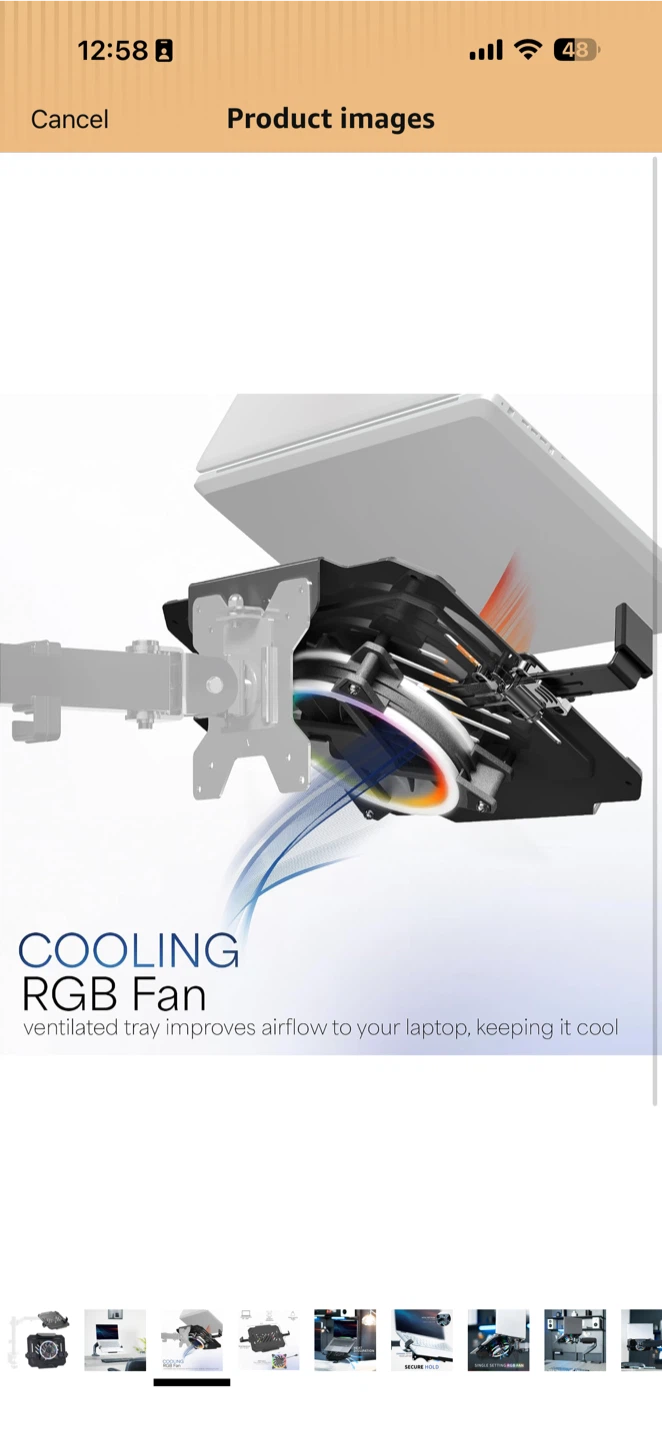 VIVO Universal Adjustable Laptop Notebook Tray with RGB Fan - photo 2