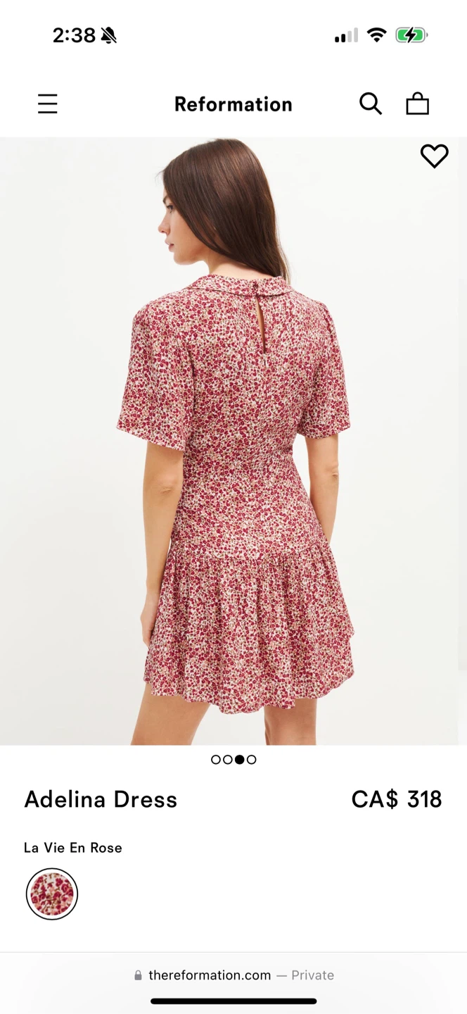 Reformation Adelina Dress La Vie En Rose - photo 2