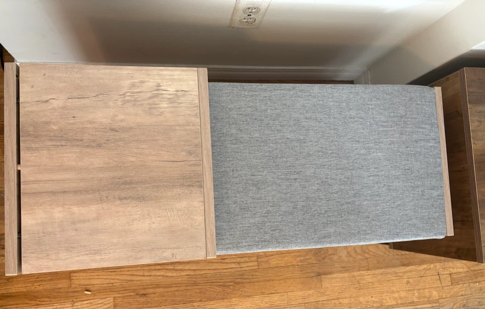 Shoe Storage Bench with Cushion, Drawer & Shelves - $50 - photo 2