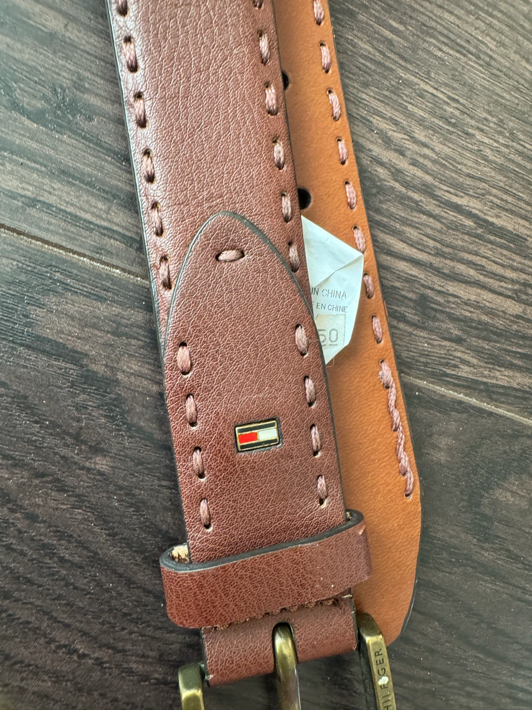 Tommy Hilfiger Brown Leather Belt Size 38