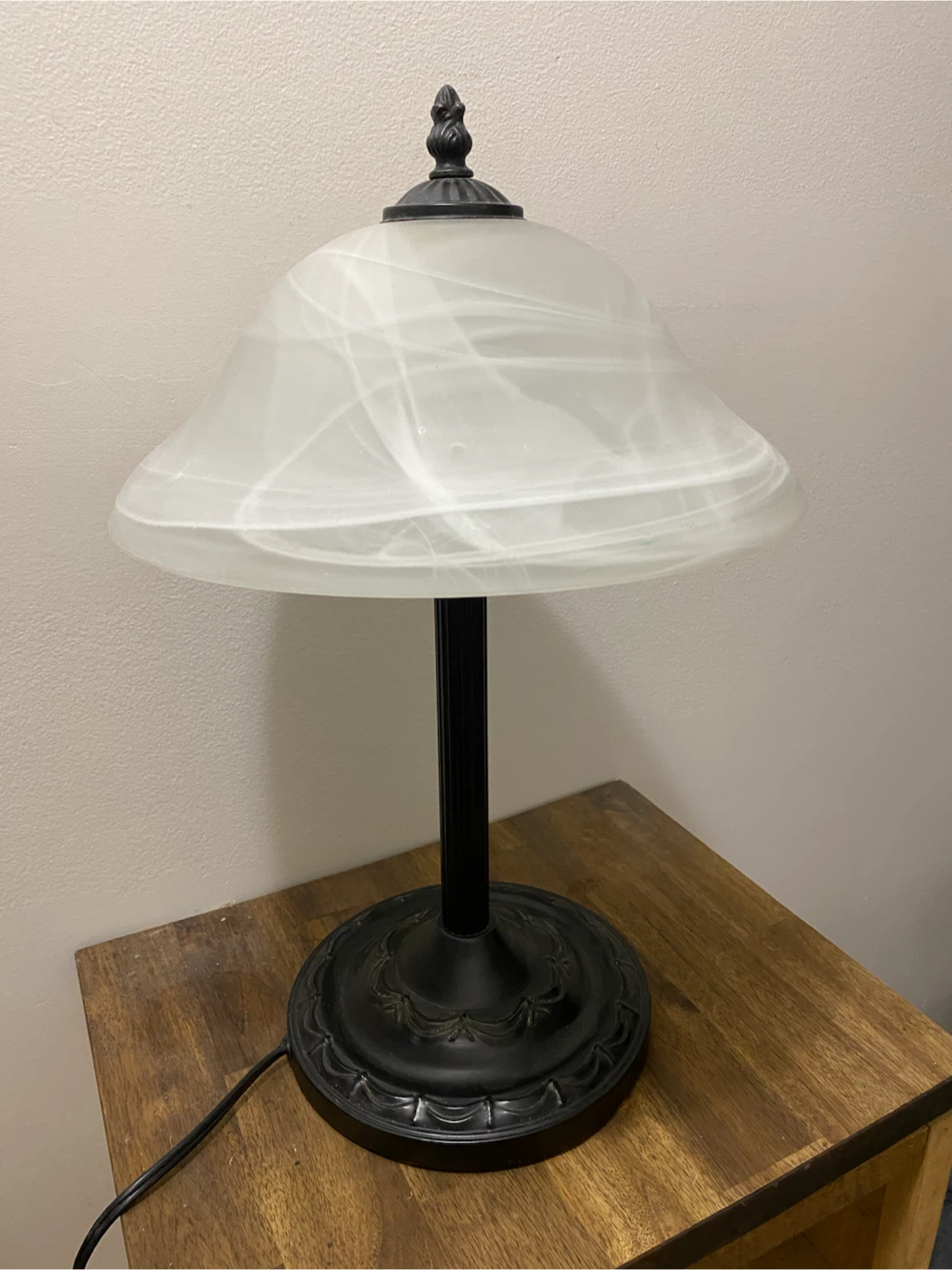 Table Lamp with Frosted Swirl Glass Shade - photo 2