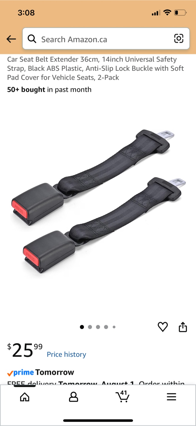 Car Seat Belt Extender 36cm, 14 Inch Universal Safety Strap