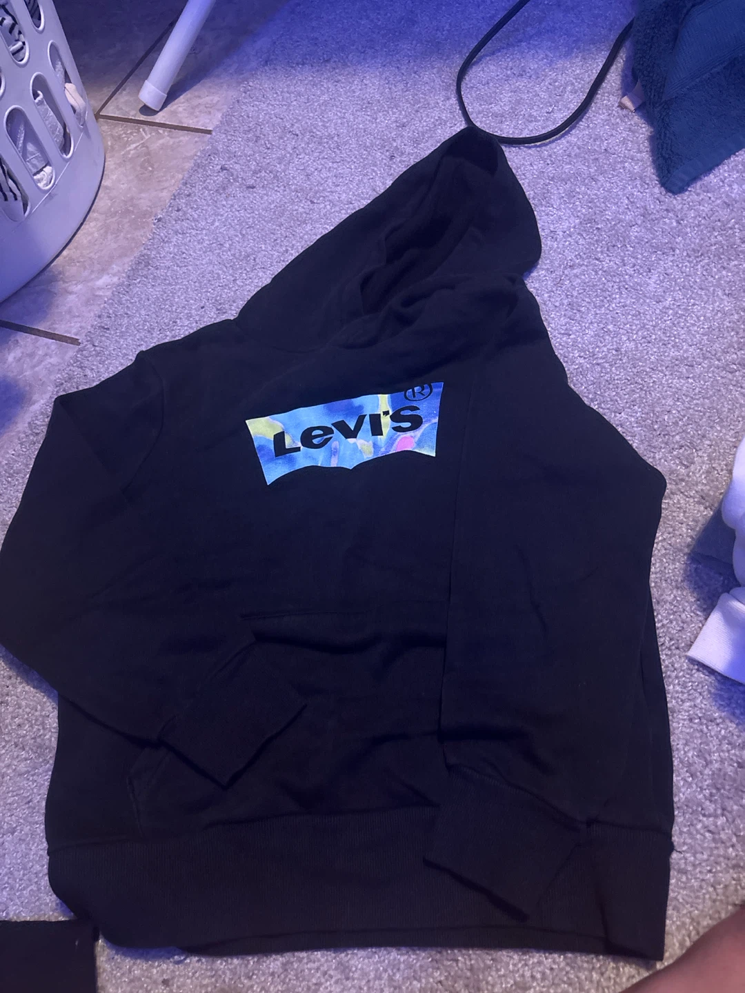 Levi's Black Hoodie with Tie-Dye Logo