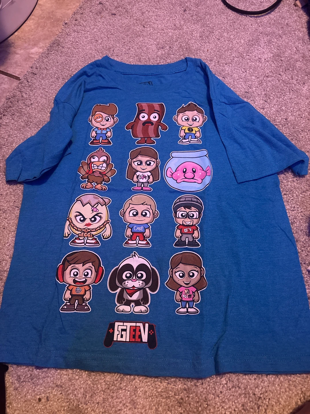 GEEV T-Shirt with Cartoon Characters - Blue