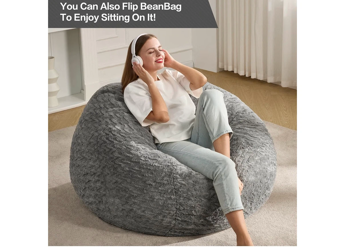 Hobestluk Grey X-Large Bean Bag Chair - photo 4