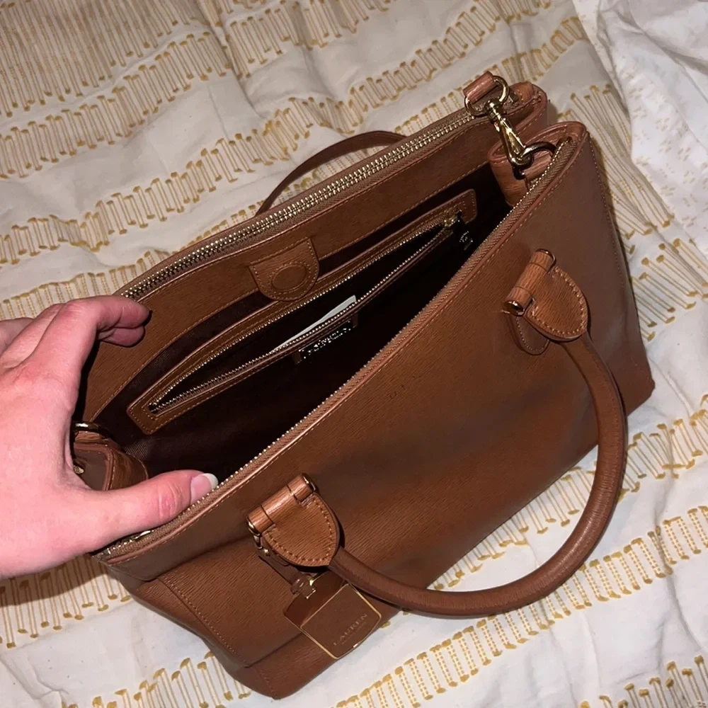 Lauren Ralph Lauren Leather Tote Bag - Brown - photo 2