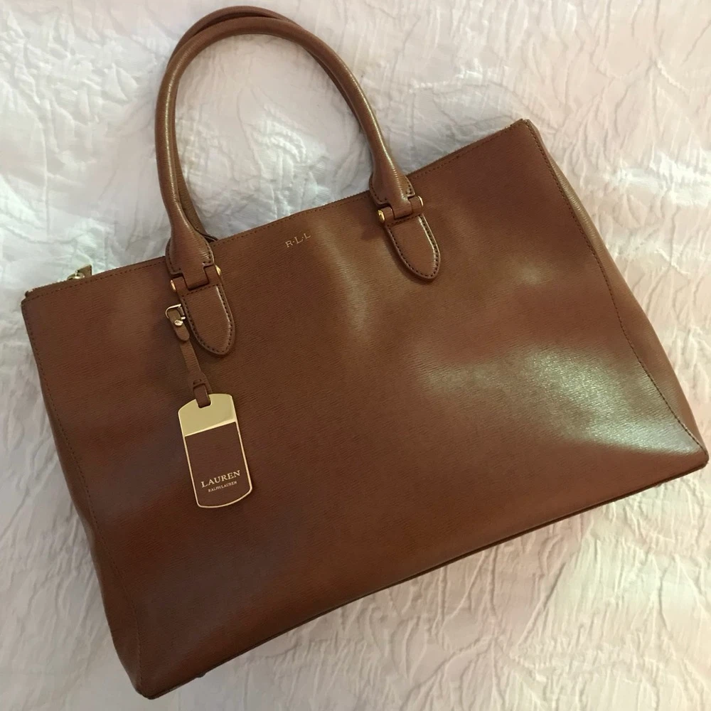Lauren Ralph Lauren Leather Tote Bag - Brown - photo 3