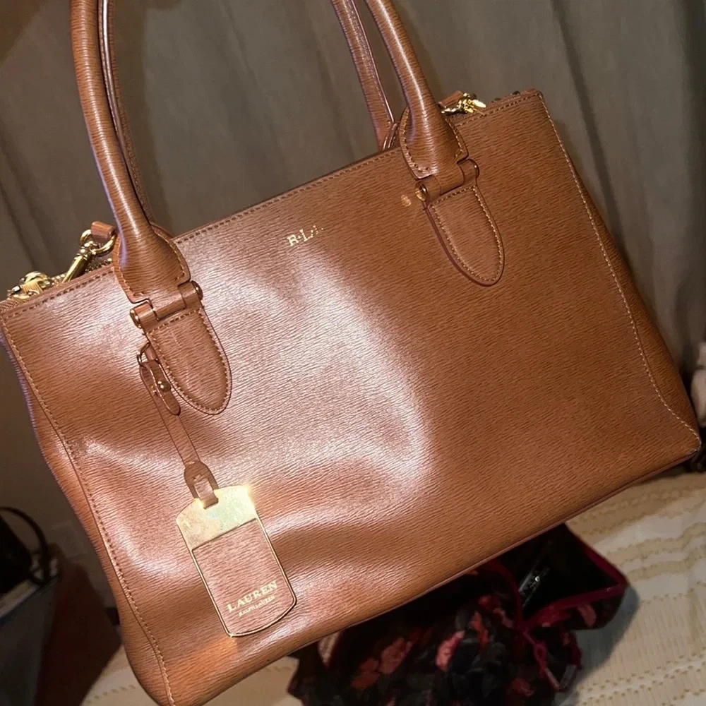 Lauren Ralph Lauren Leather Tote Bag - Brown - photo 4