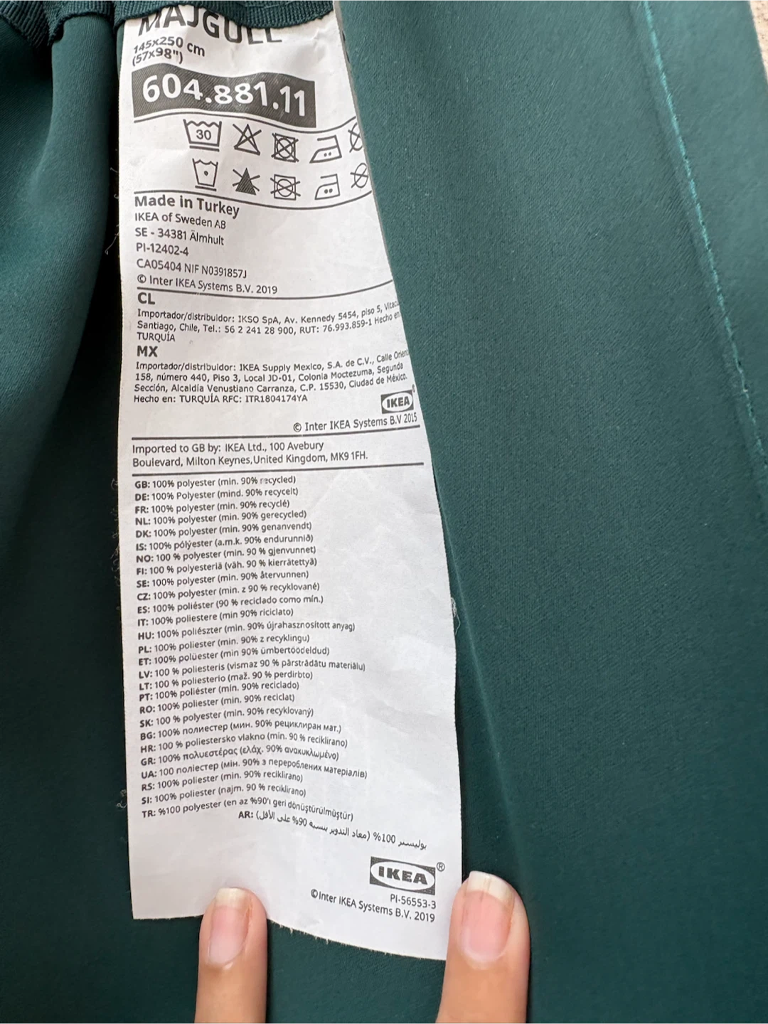 IKEA MAJGULL Curtains 145x250 cm Dark Green - photo 5