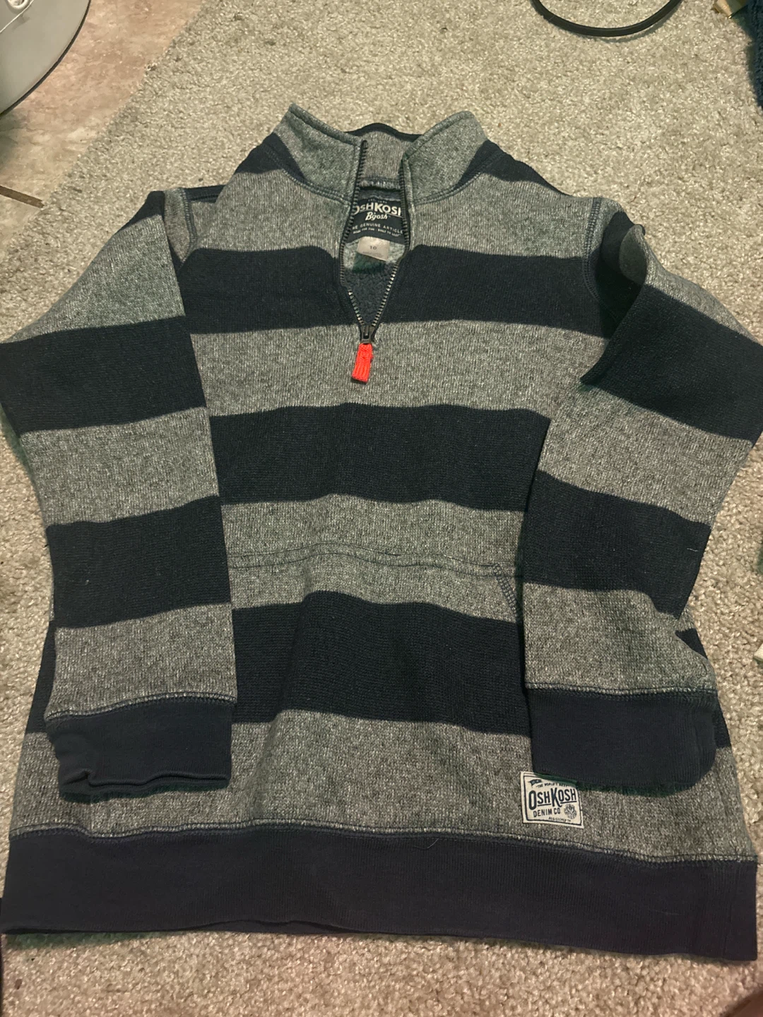 OshKosh B'gosh Striped Quarter Zip Pullover