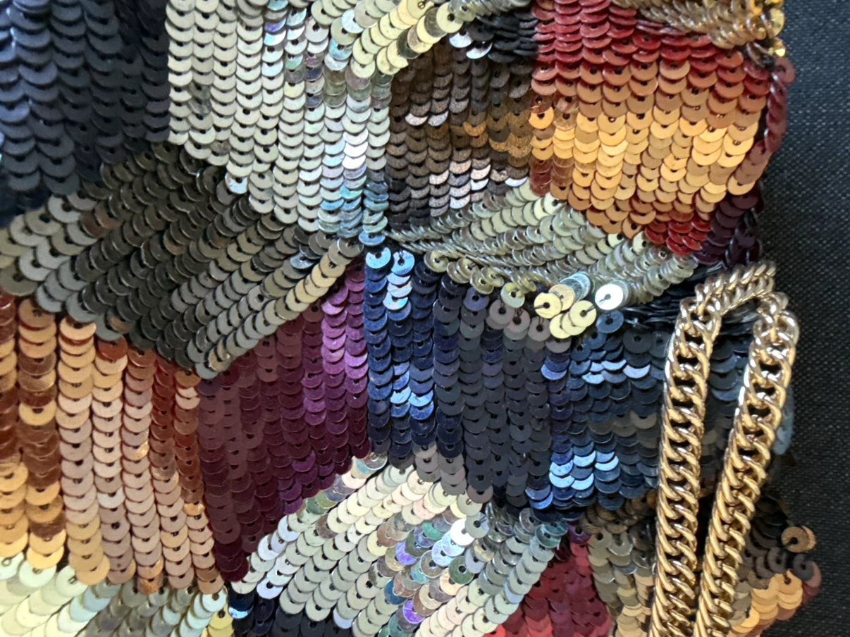 Sequin Clutch with Gold Chain - photo 2