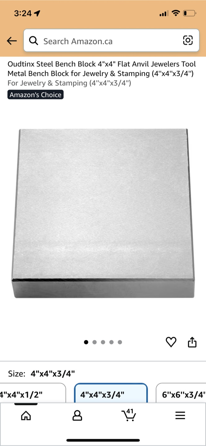 Oudtinx Steel Bench Block 4"x4" Jewelry & Stamping
