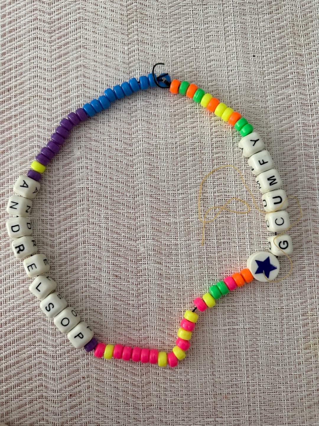 Beaded Necklace with Custom Letters