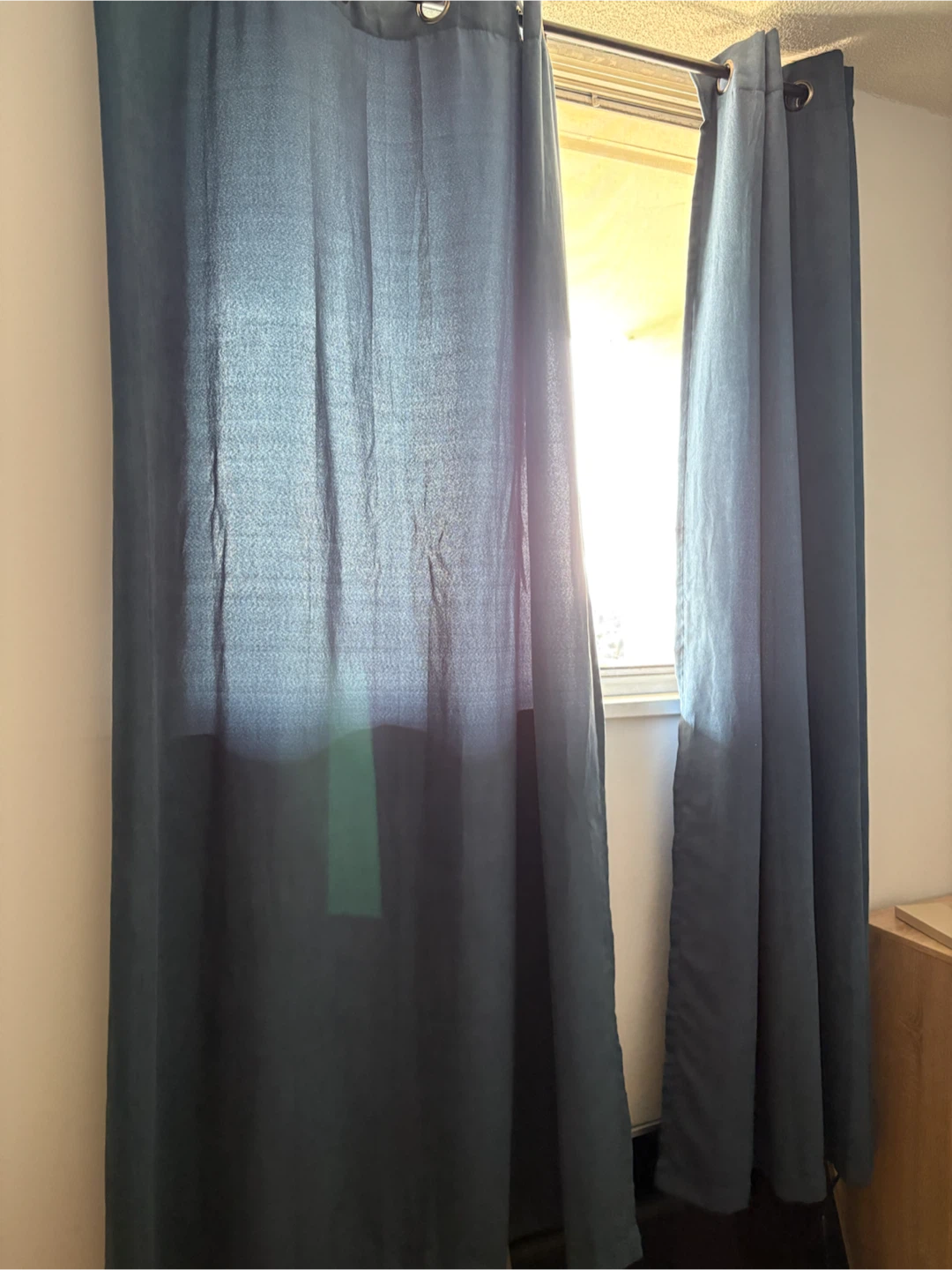 Faux Suede Curtains - Blue