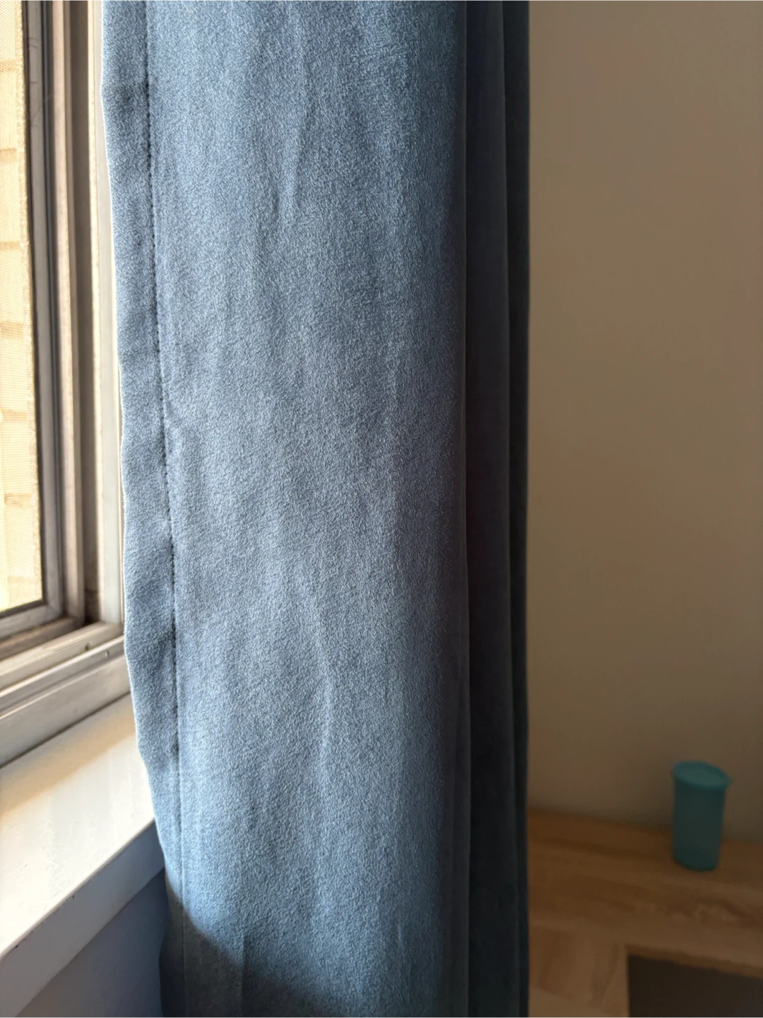 Faux Suede Curtains - Blue - photo 2