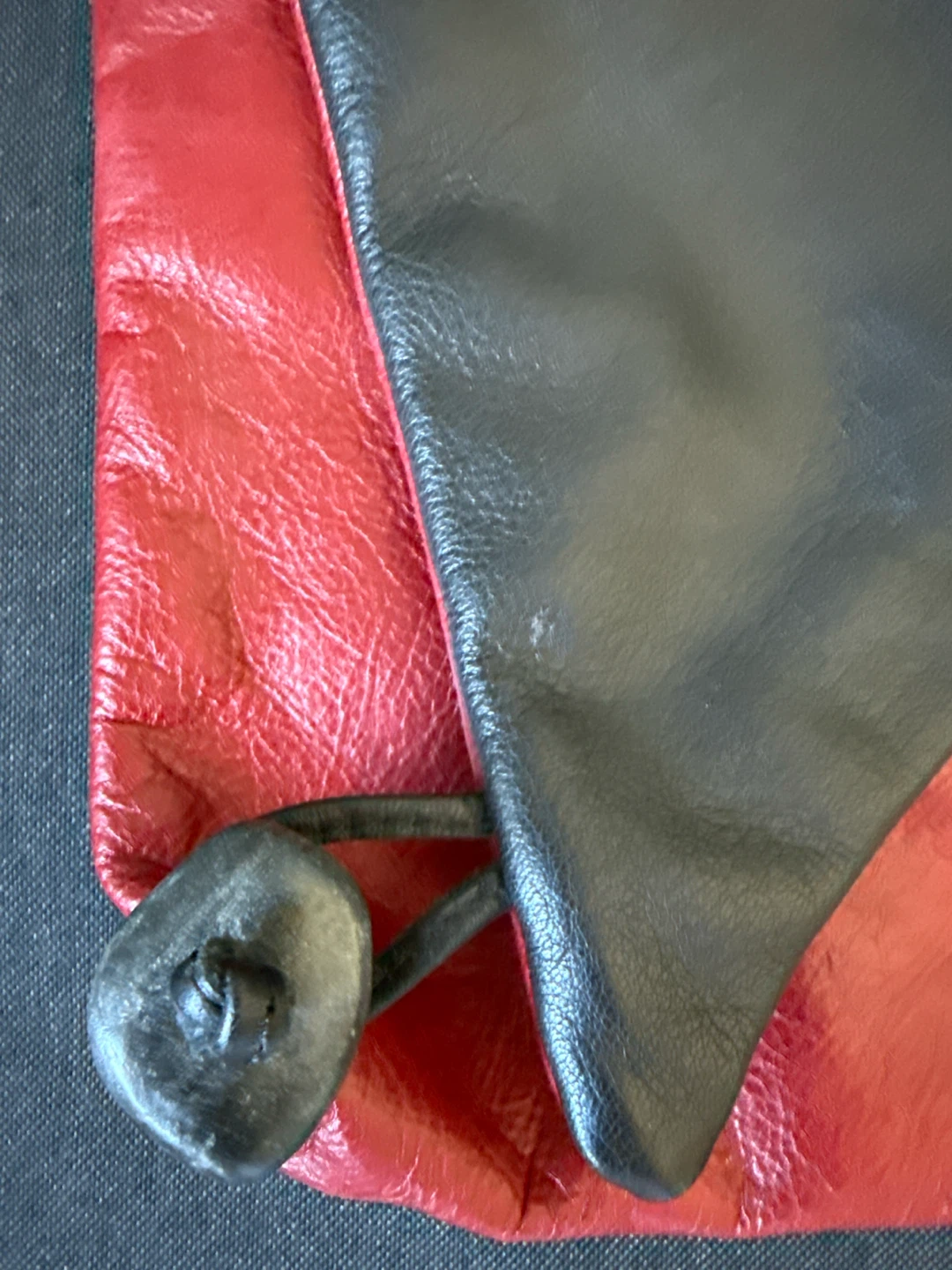 Red and Black Leather Crossbody Bag with Matching Wallet - photo 2