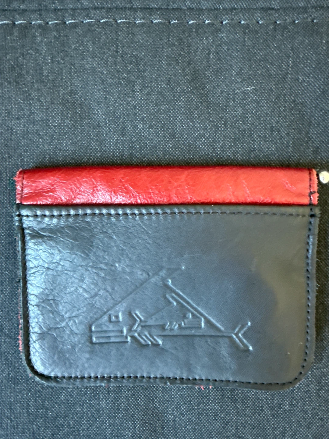 Red and Black Leather Crossbody Bag with Matching Wallet - photo 5
