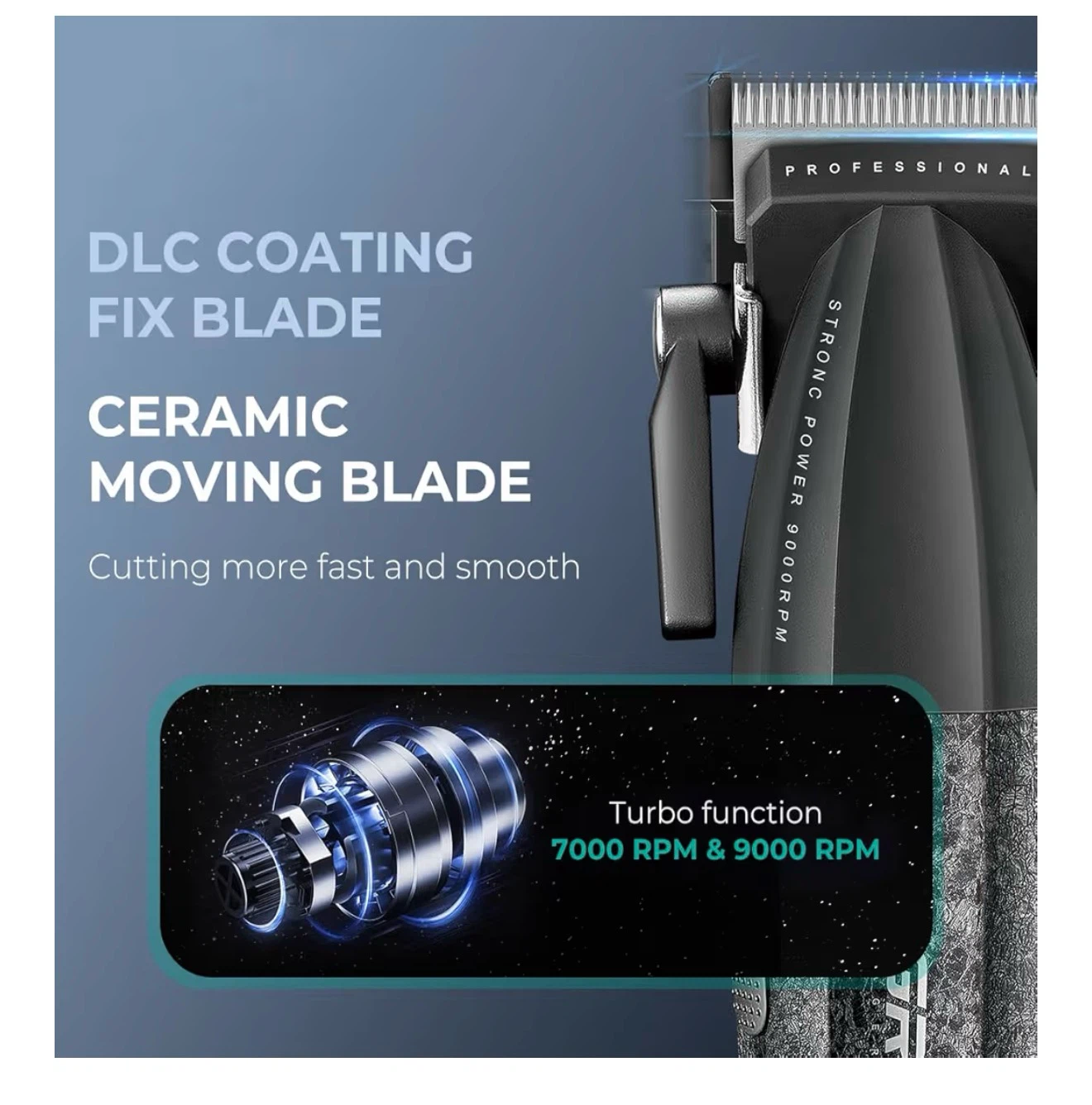 VGR Professional Hair Clipper Cordless Rechargeable 9000 RPM - photo 3