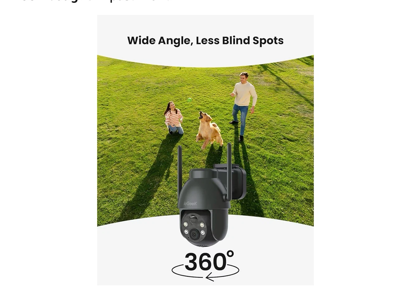 IoGeek Outdoor Security Camera with Solar Panel - photo 2
