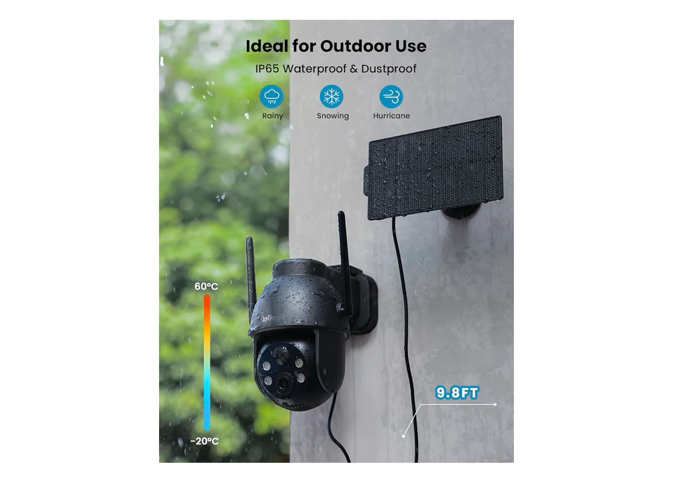 IoGeek Outdoor Security Camera with Solar Panel - photo 5