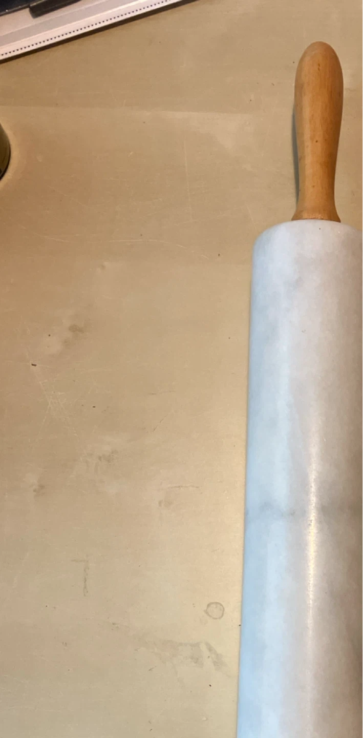 Marble Rolling Pin with Wooden Handles