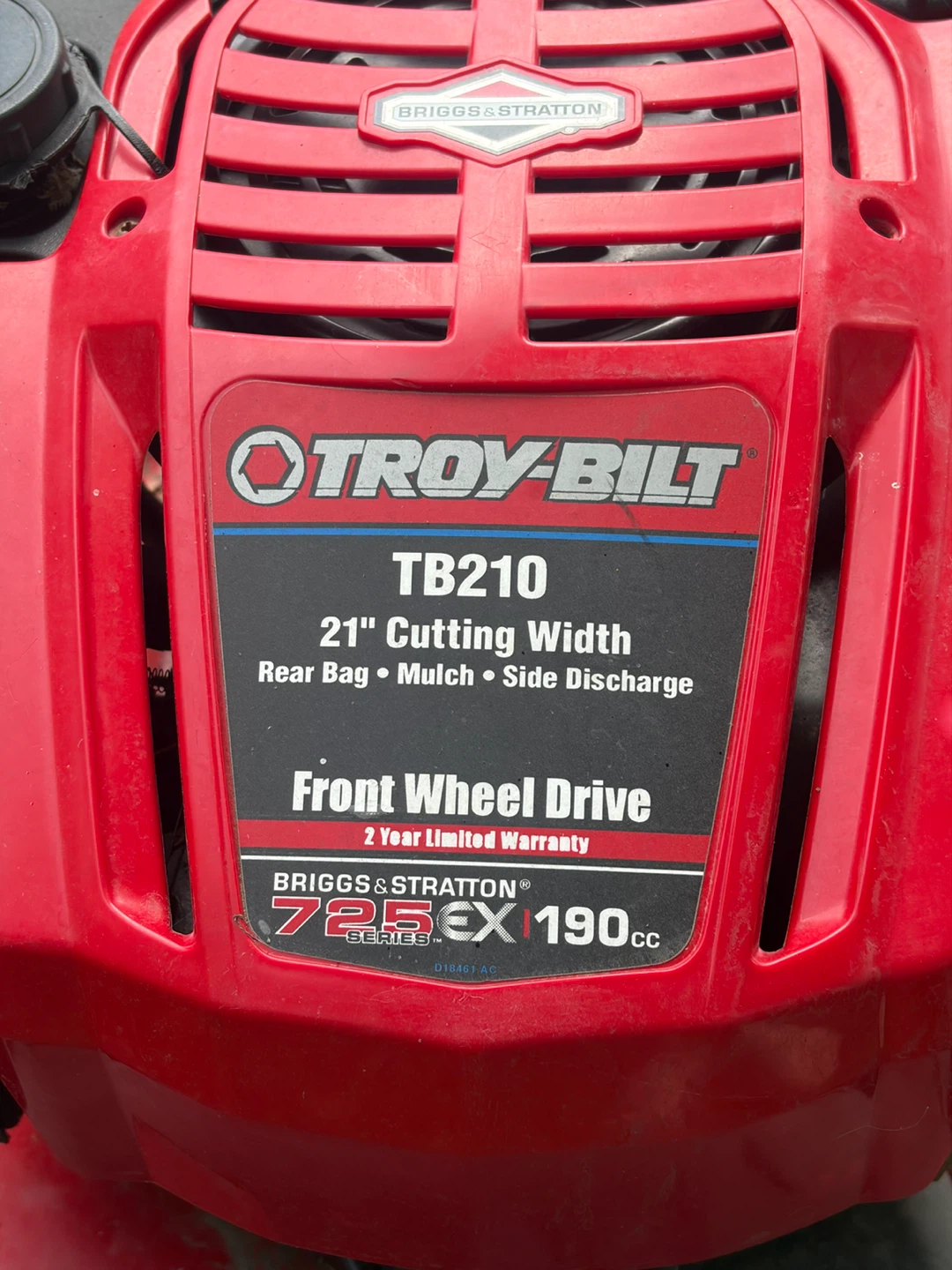 Troy-Bilt TB210 Lawnmower