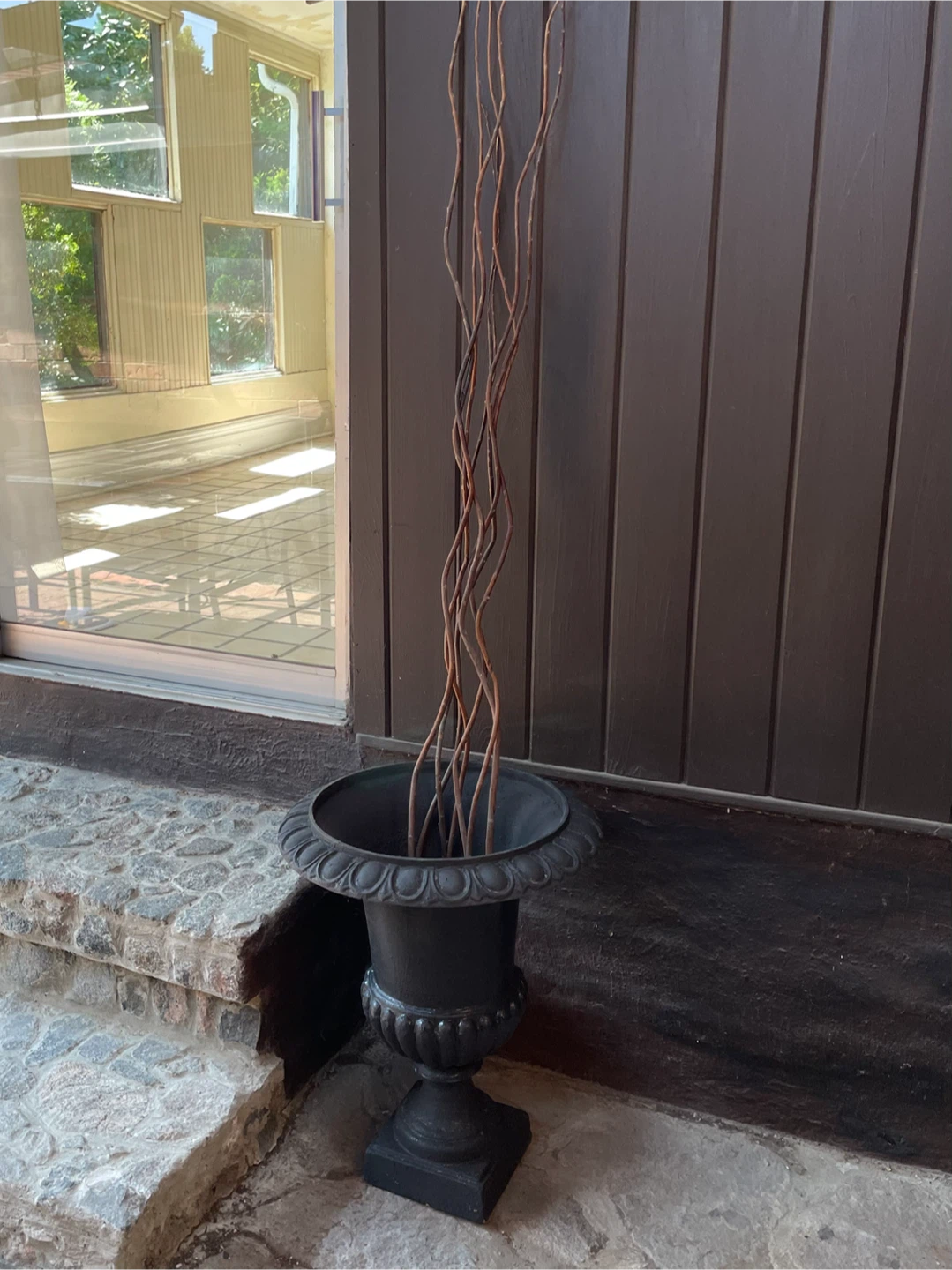 Large 24” Black Cast Iron Urn Planter - photo 4