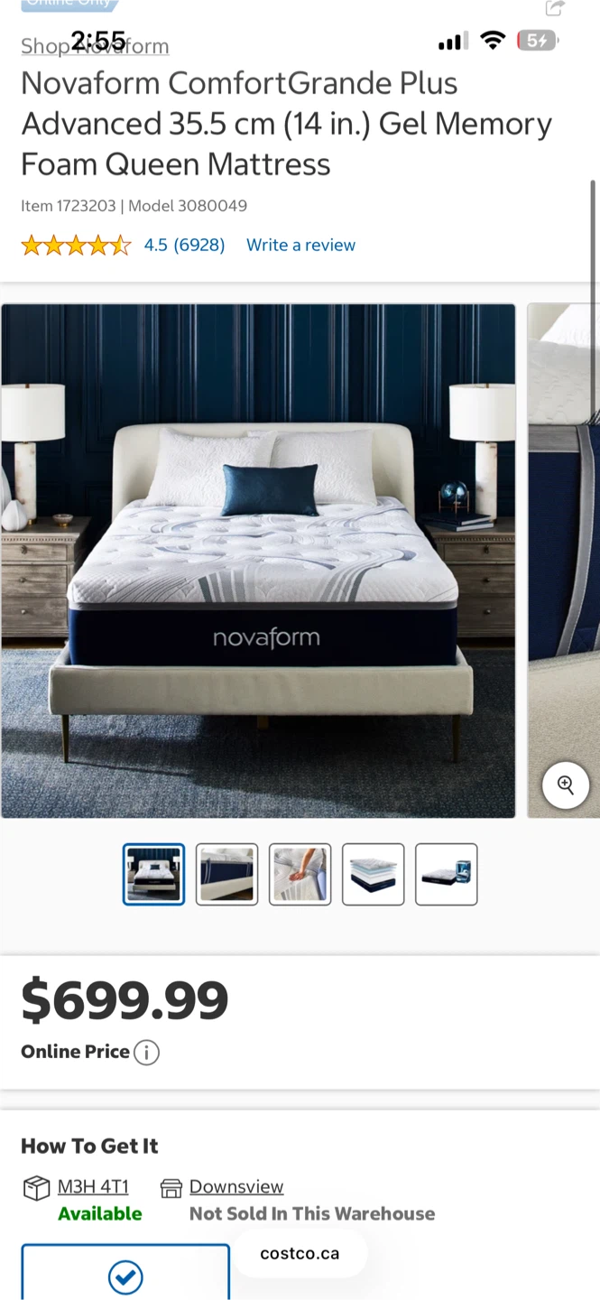 Novaform ComfortGrande Plus Gel Memory Foam Queen Mattress - photo 3