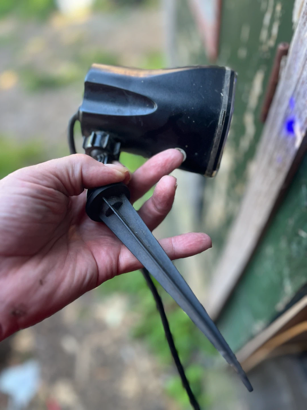 Black Outdoor Spotlight with Blue LED - photo 2