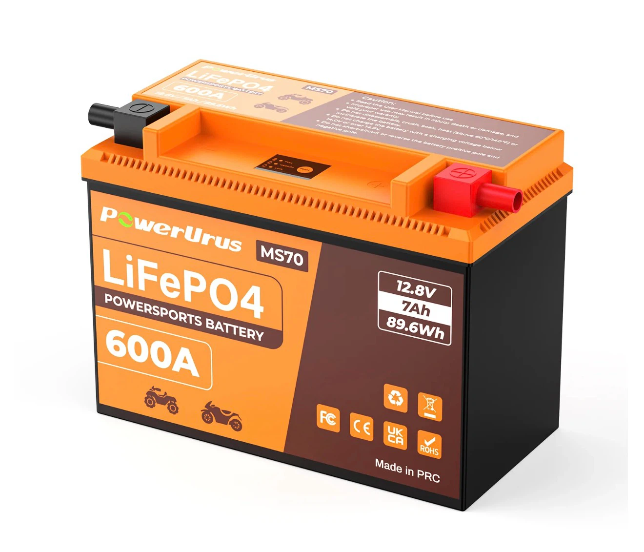 PowerUrus LiFePO4 Powersports Battery 600A MS70