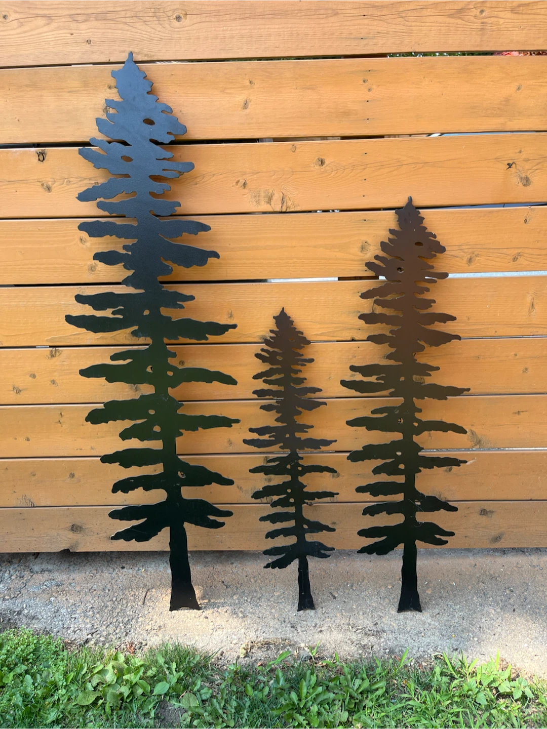 Metal Pine Tree Wall Art - Set of 3 - photo 3