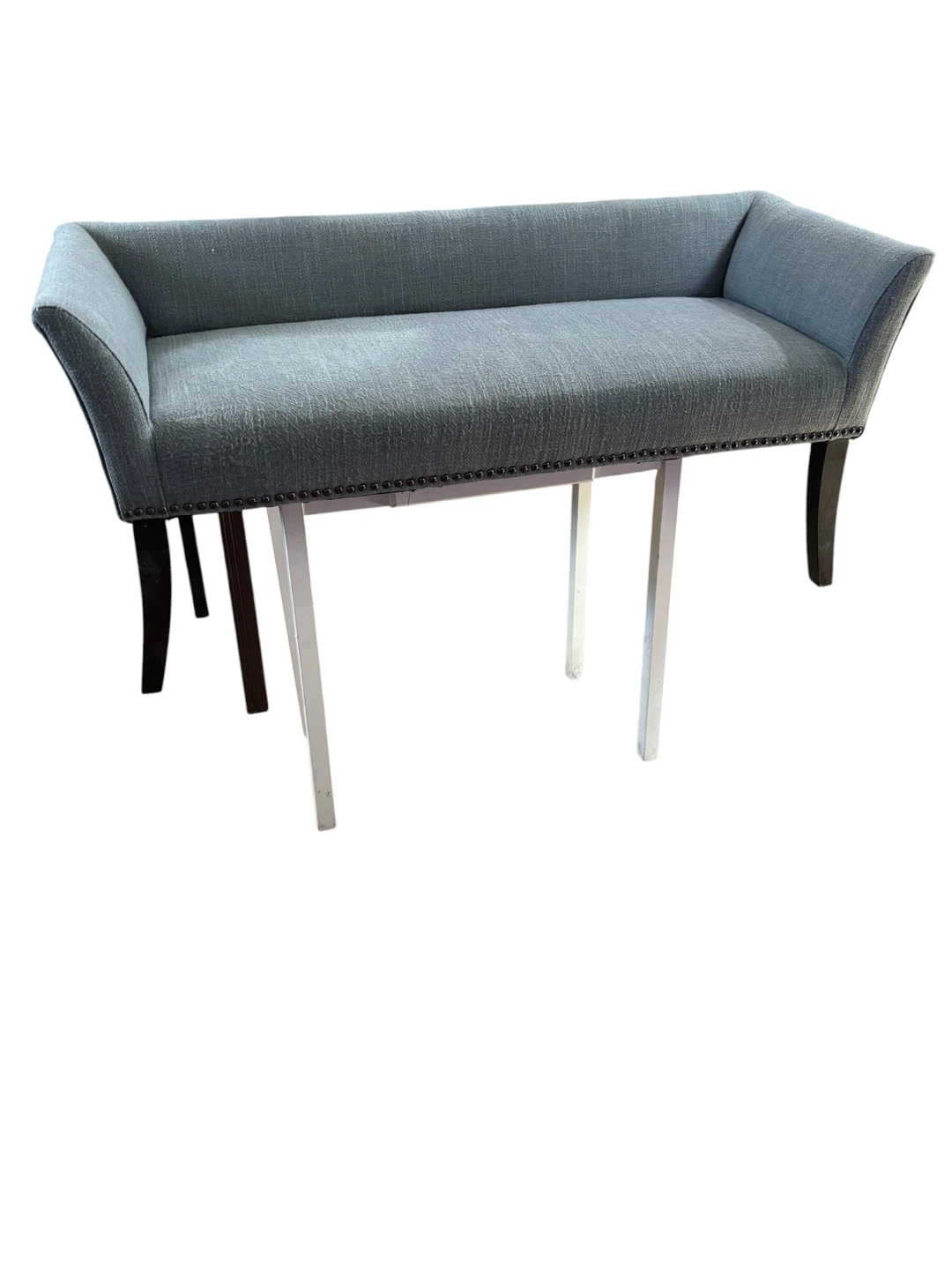Gray/blue Upholstered used Bench - photo 5