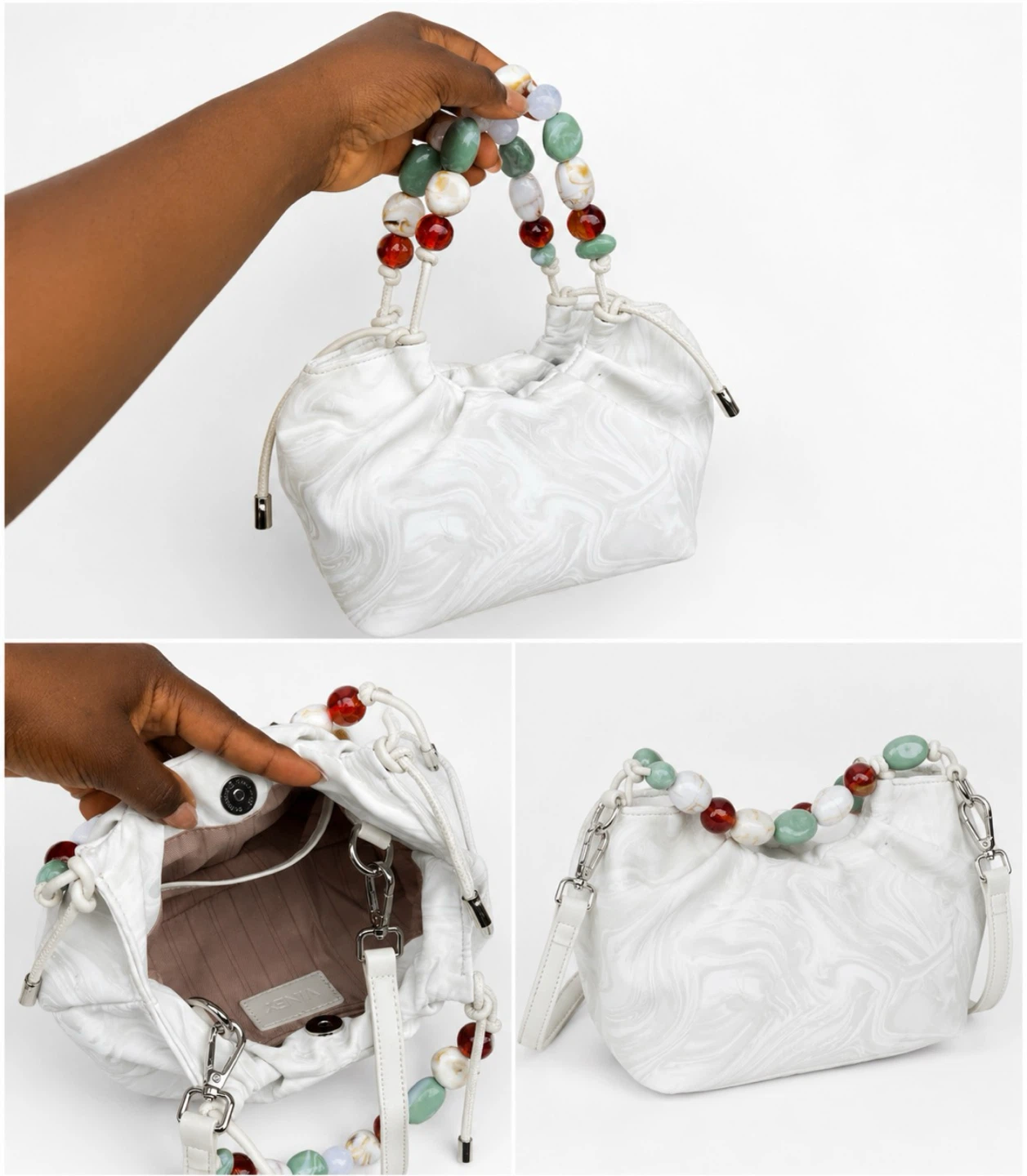 Beautiful unique Bag with Beaded Handle