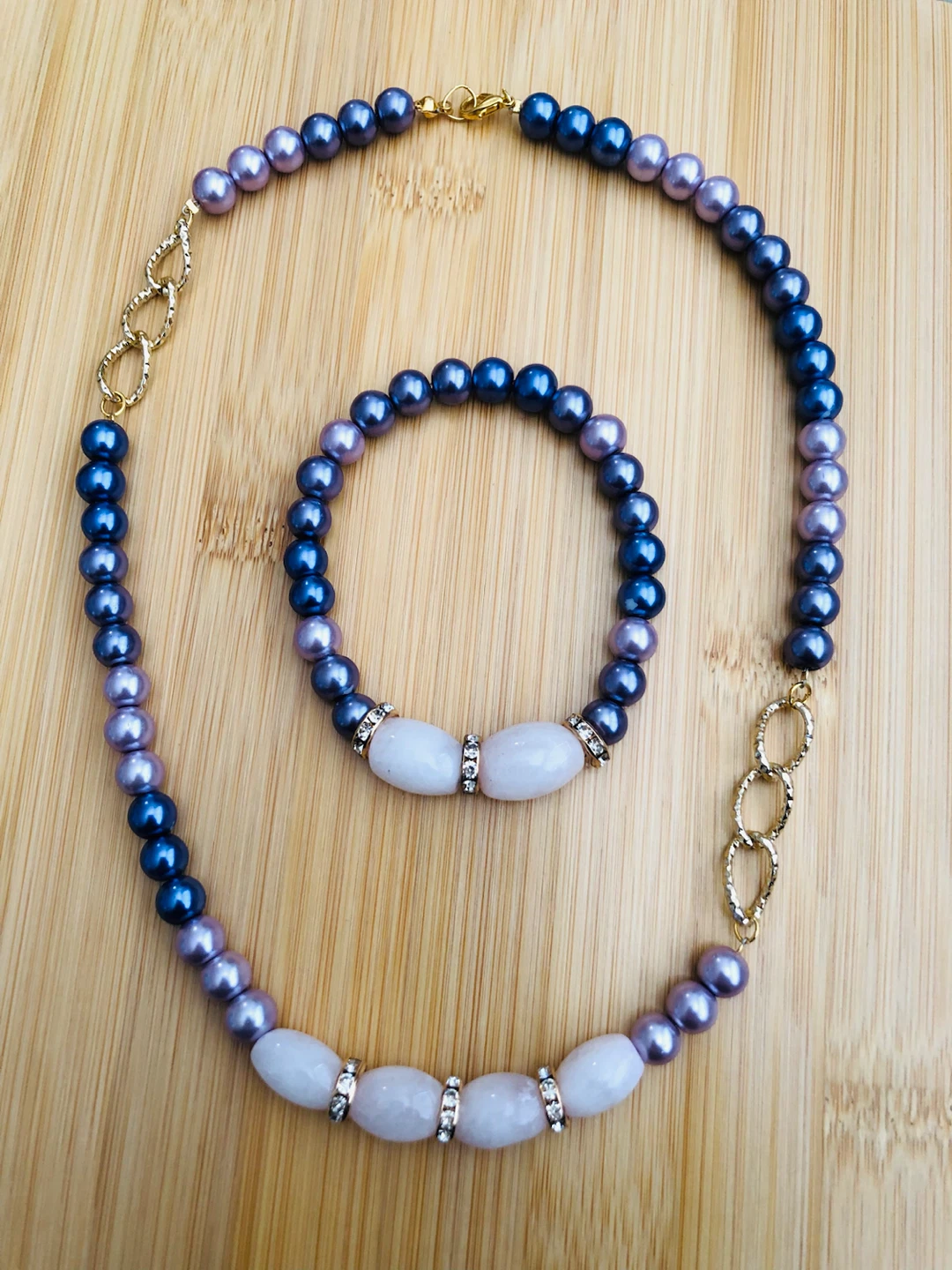 Beaded Necklace and Bracelet Set - photo 2