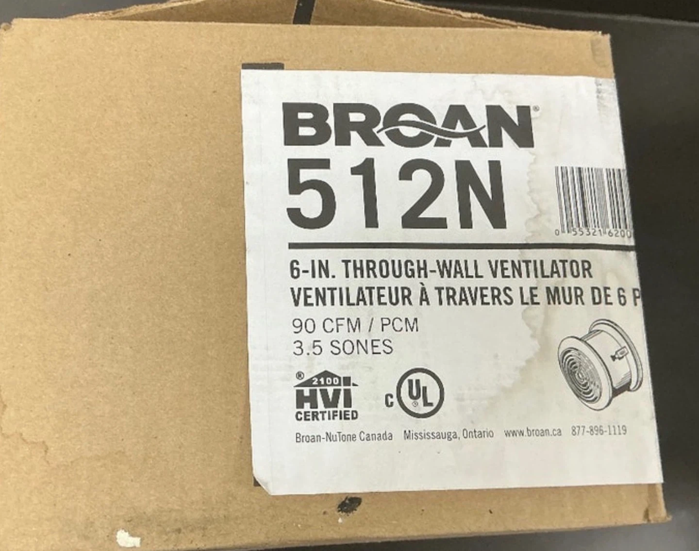 Broan 512N 6" Through-Wall Exhaust Fan - photo 2