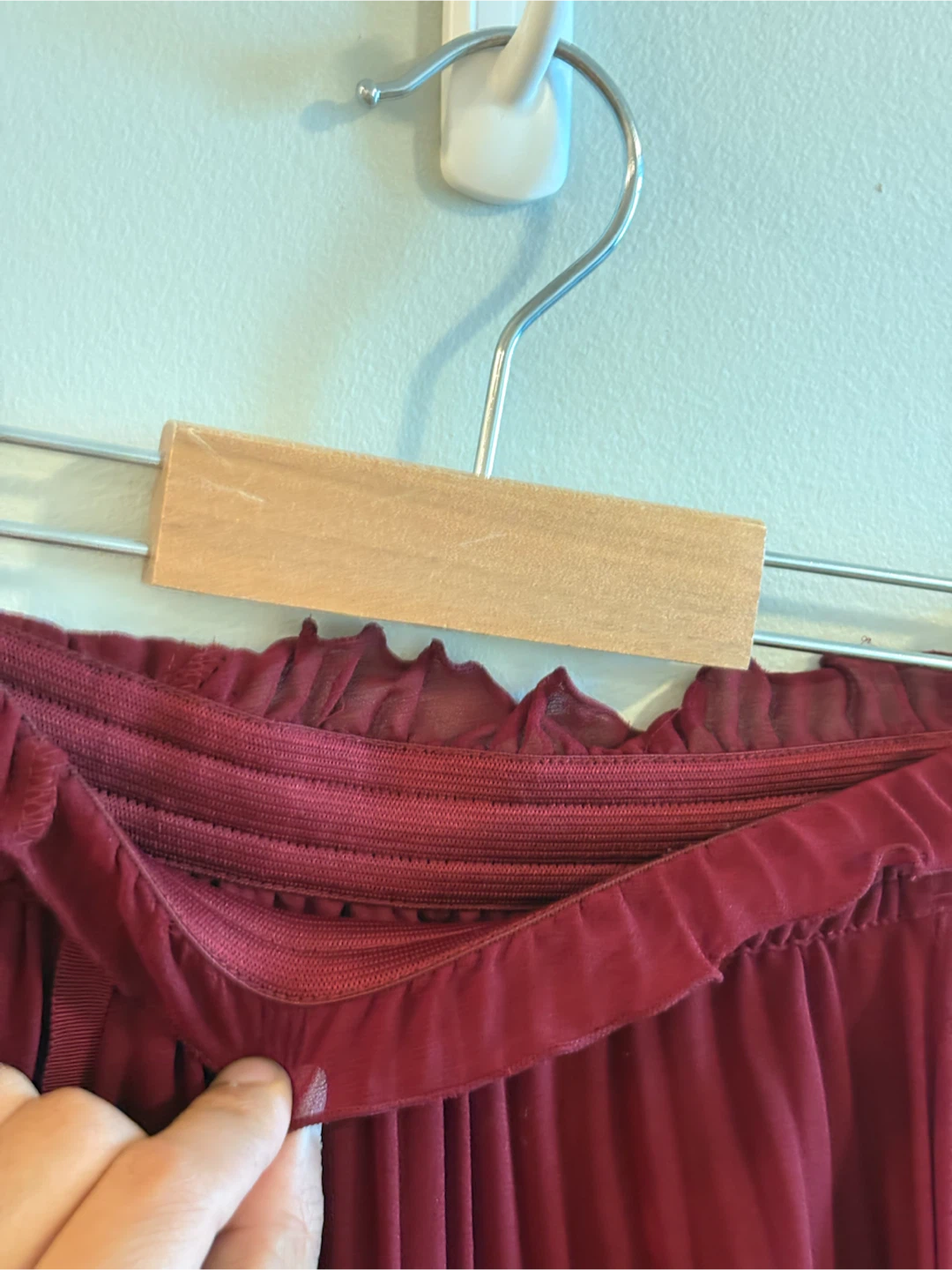 ZARA Pleated Midi Skirt - Burgundy, Wine Red , Small - photo 2