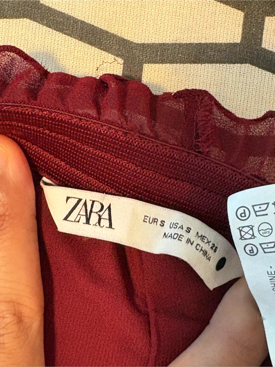 ZARA Pleated Midi Skirt - Burgundy, Wine Red , Small - photo 3