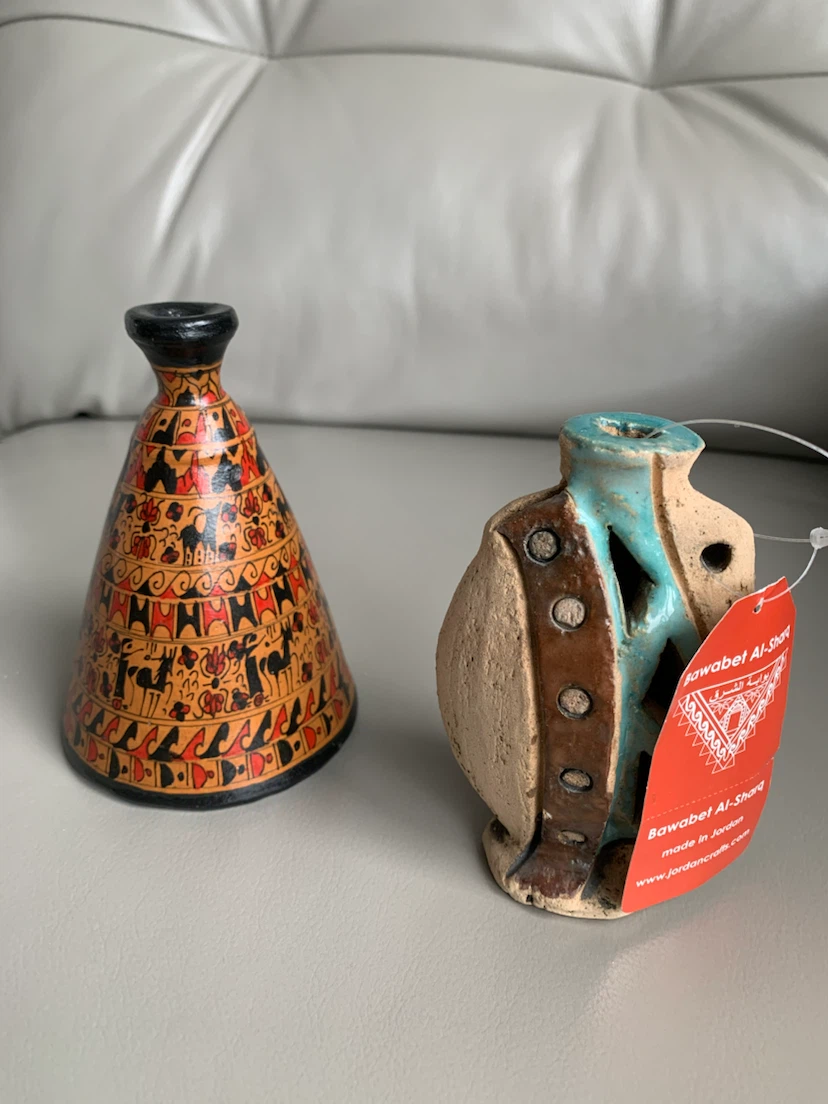 “ Hand Made Ceramic Tile and Clay , Painted Pottery “ !