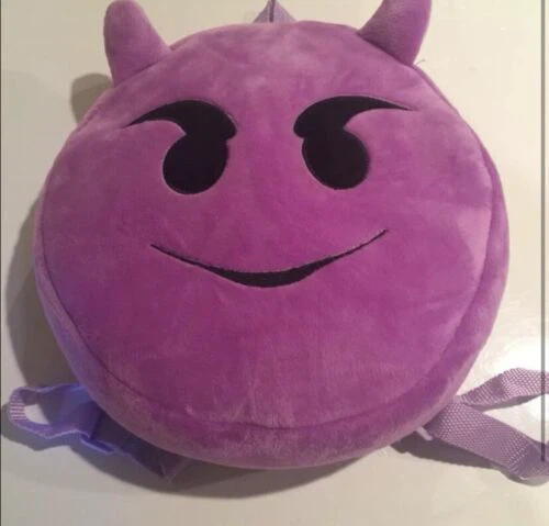 Purple Plush Monster Backpack Emoji