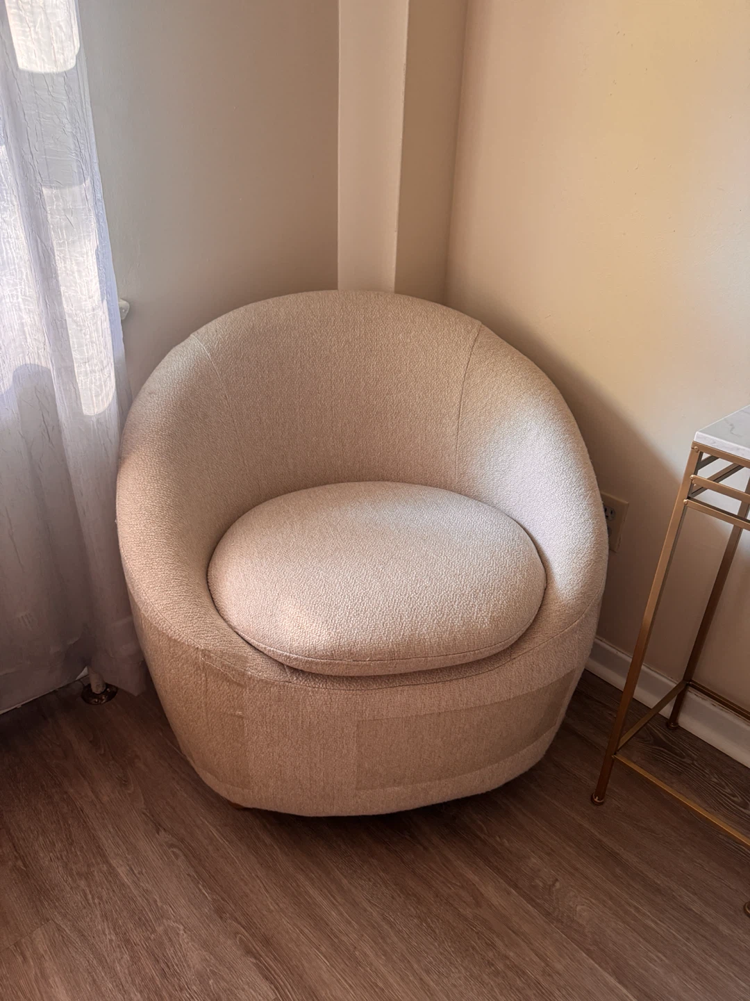 Bouclé Accent Chair - Cream - photo 2