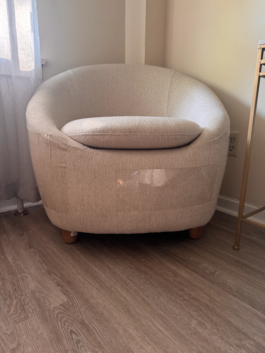 Bouclé Accent Chair - Cream - photo 3