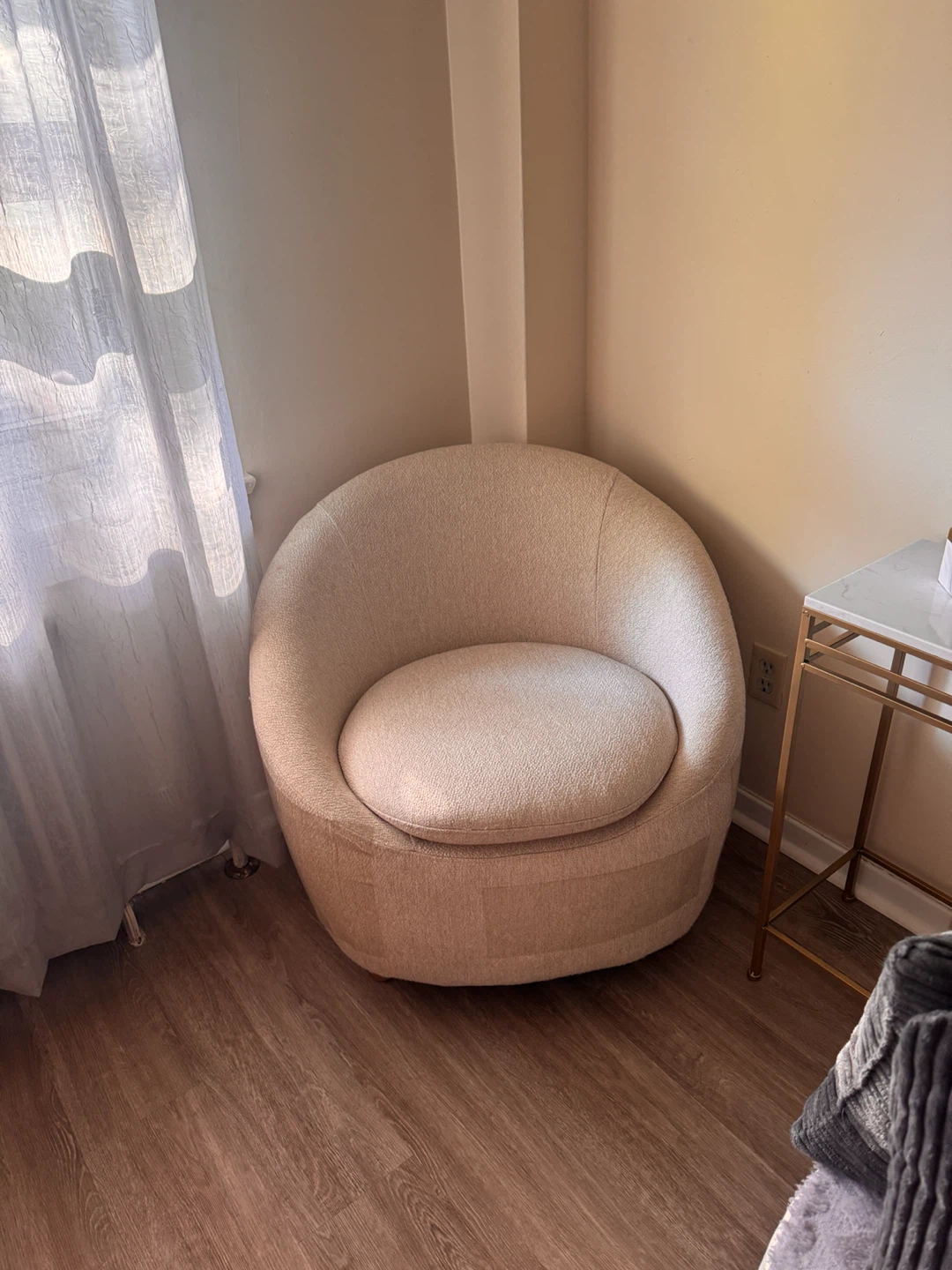 Bouclé Accent Chair - Cream - photo 5