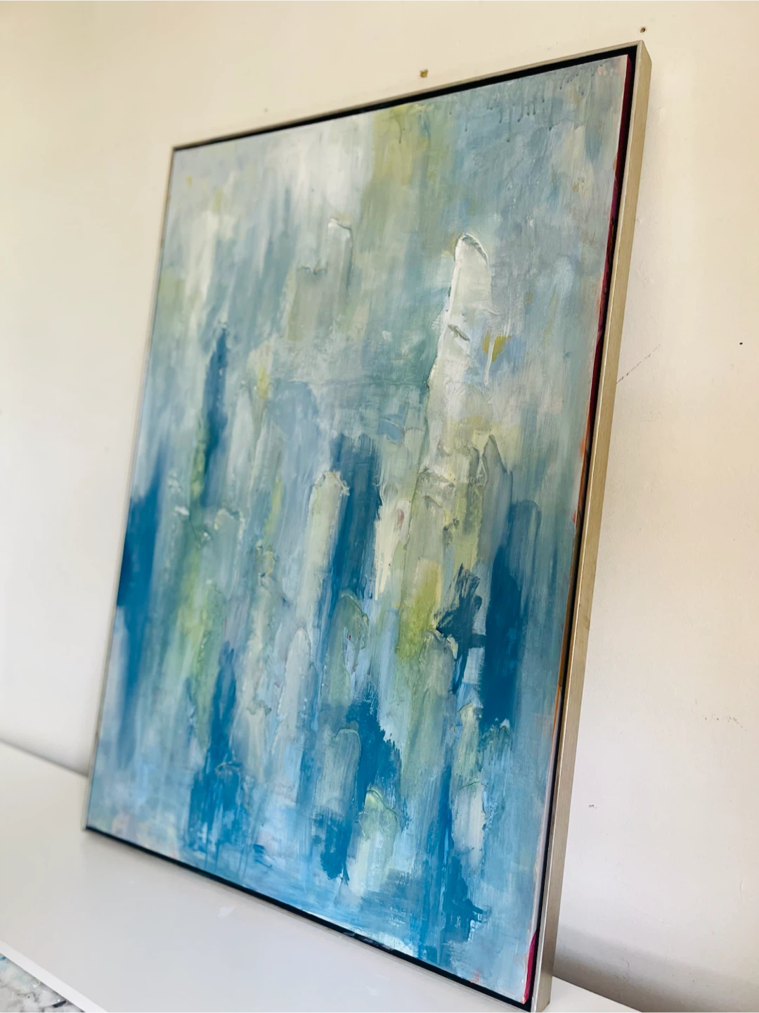 Abstract Blue and Green Landscape Painting - photo 2