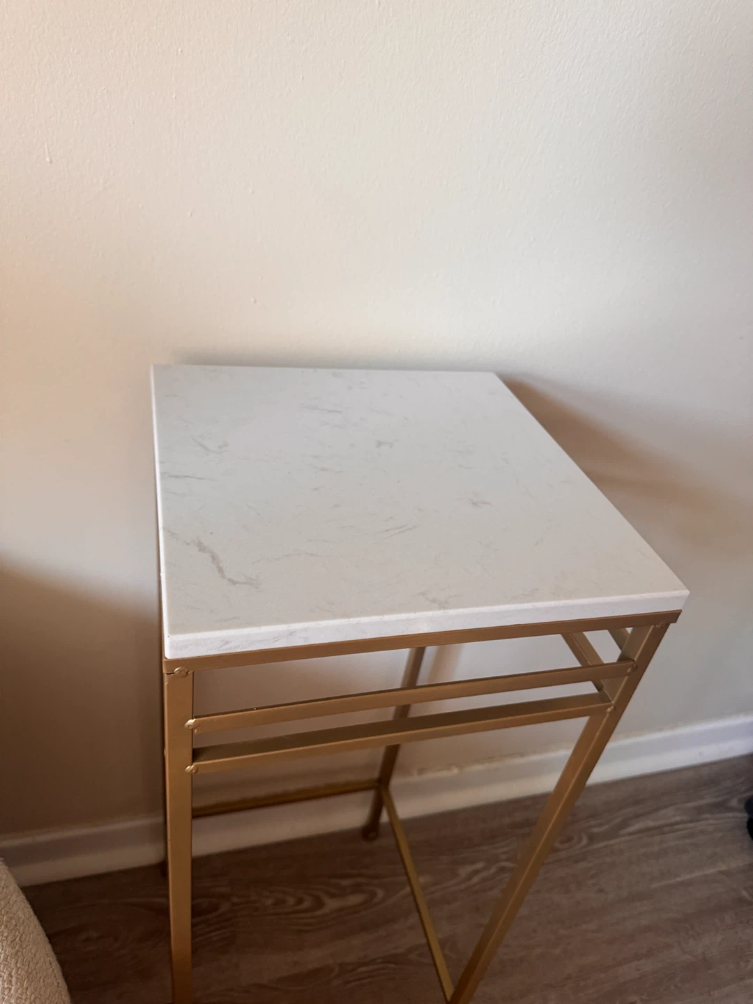 Gold Metal & Marble Top Accent Table - photo 3