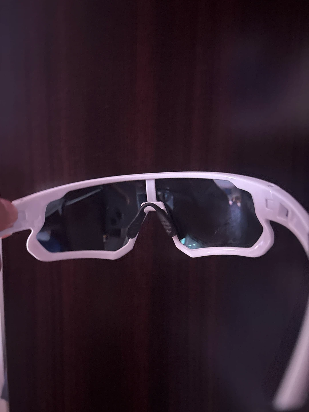 White Sport Sunglasses with Blue Lenses - photo 3