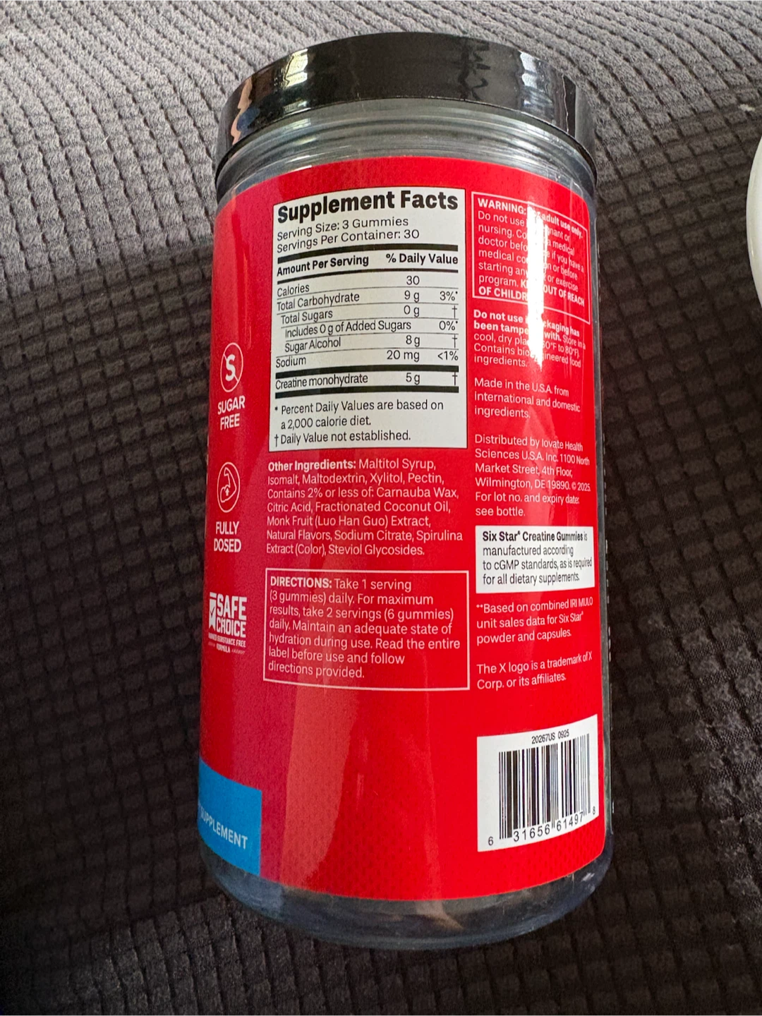 Six Star Creatine Gummies - Blue Raspberry - photo 2