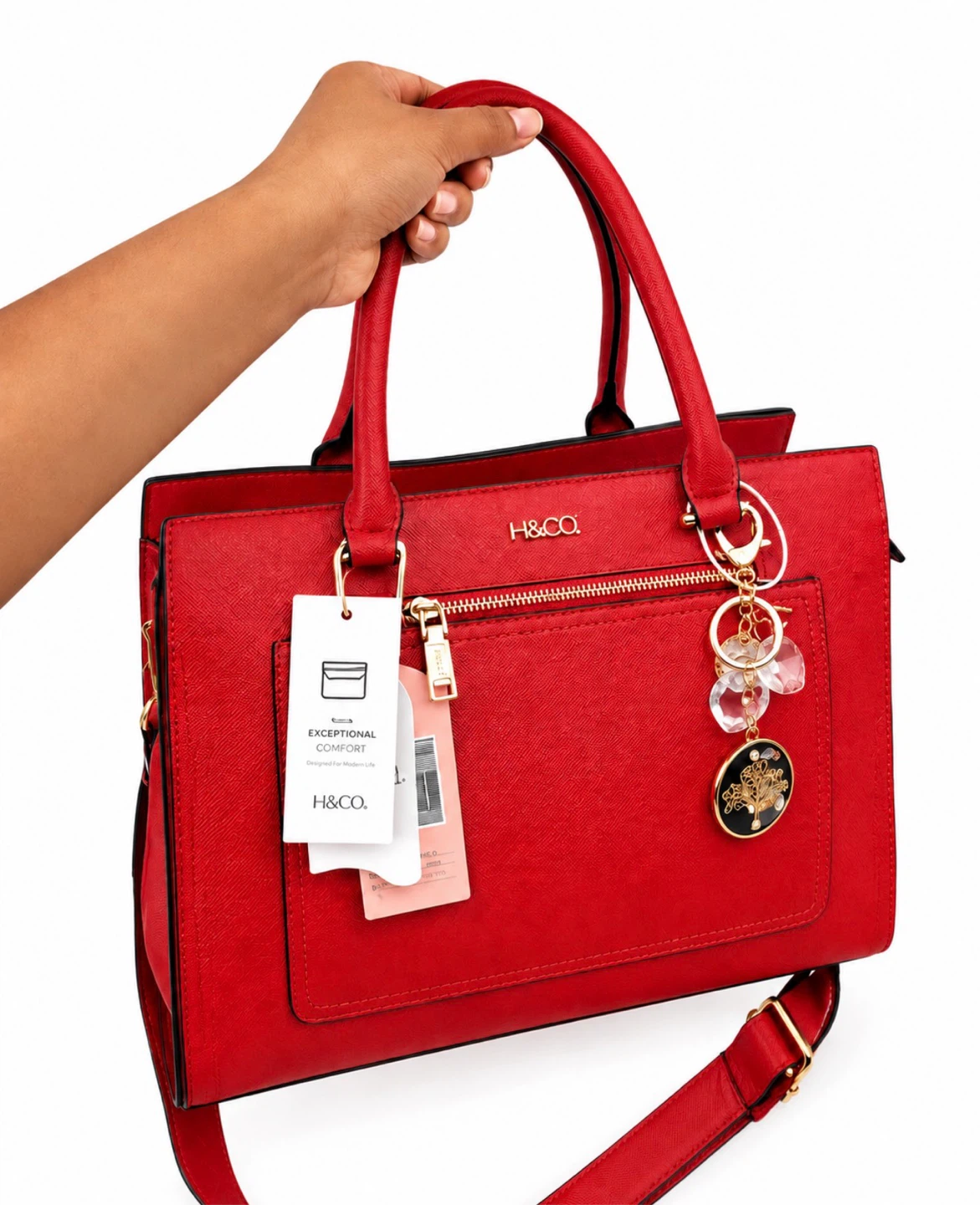 H&Co. Red Satchel Big  Handbag