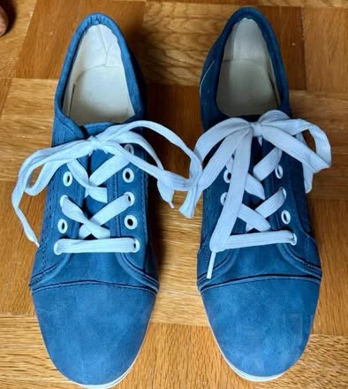 Blue Wedge Sneakers
